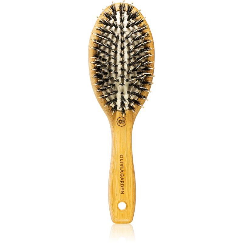 Olivia Garden Bamboo Touch plochý kartáč na vlasy a vlasovou pokožku S 1 ks