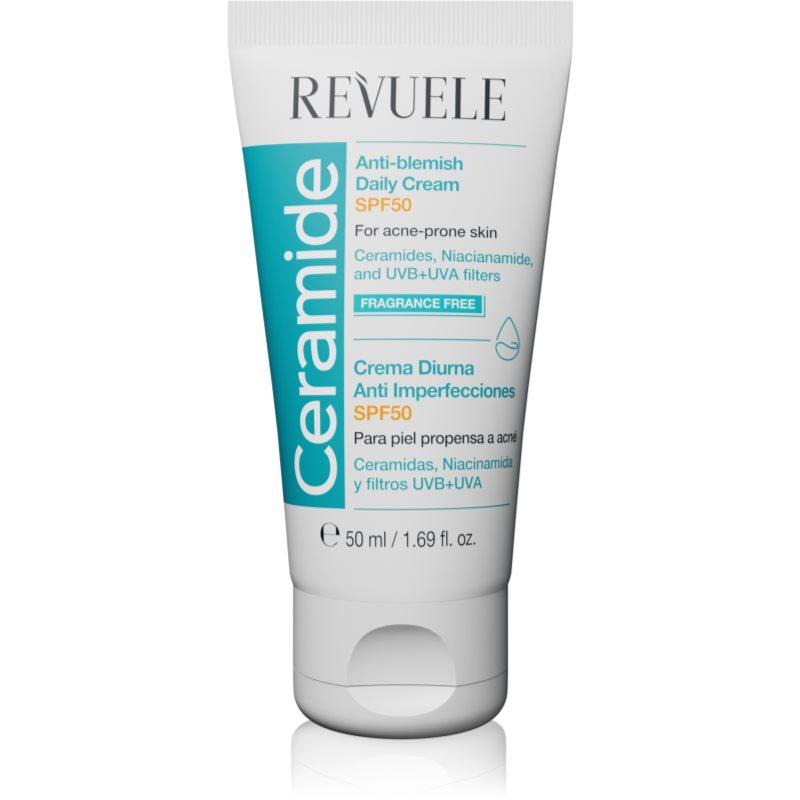 Revuele Ceramide Anti-Blemish Daily Cream denní ochranný krém pro problematickou pleť, akné SPF 50 50 ml