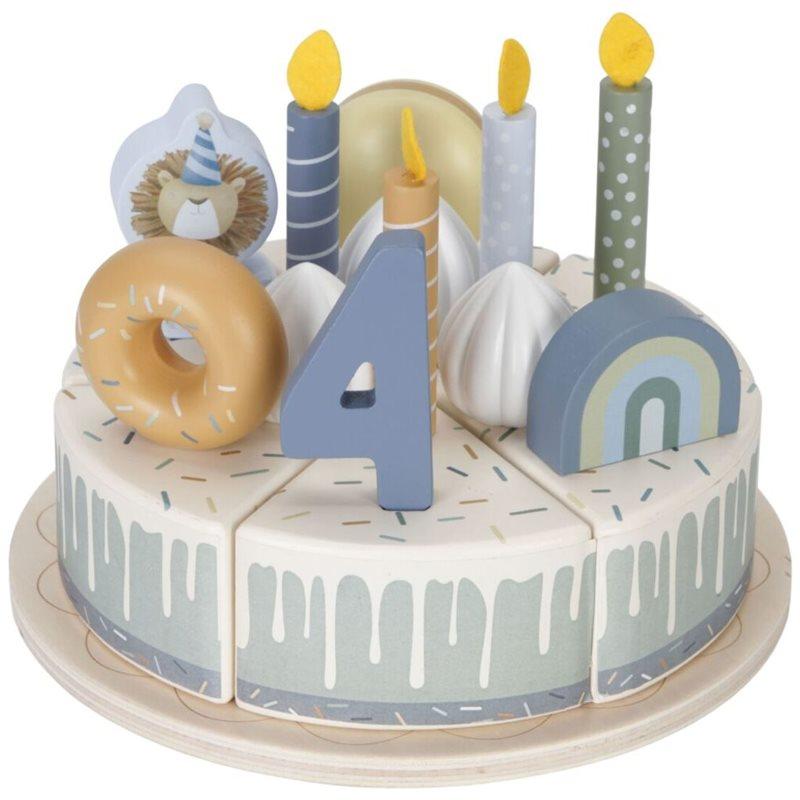Little Dutch Birthday Cake Blue hračka ze dřeva 3 y+ 24 ks