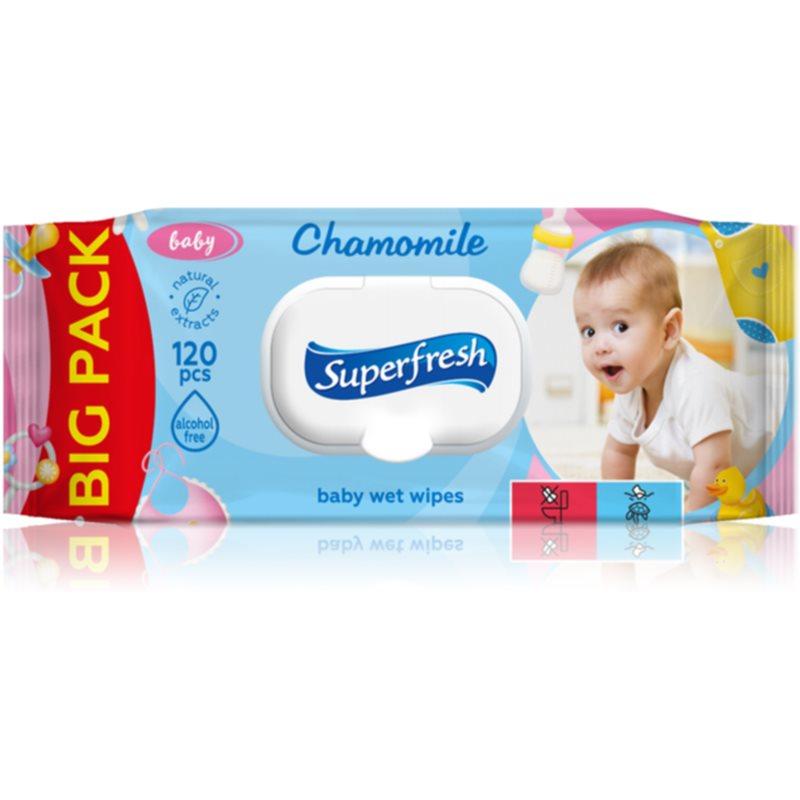Superfresh Baby Chamomile dětské jemné vlhčené ubrousky pro citlivou pokožku 120 ks