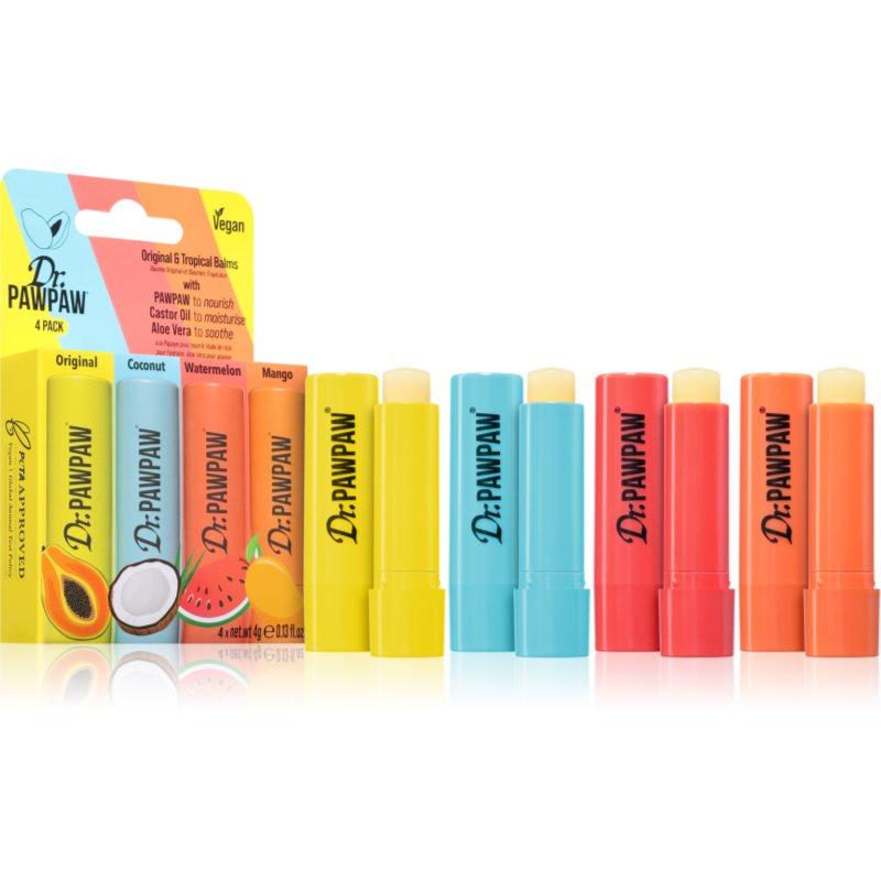 Dr. Pawpaw Flavoured Balm sada na rty s ovocnou příchutí 4x4 g