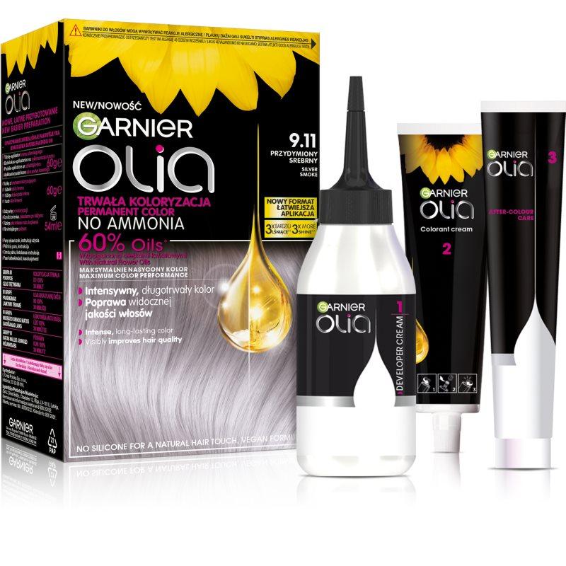 Garnier Olia Big Kit permanentní barva na vlasy odstín 9.11 Przydymiony Srebrny 1 ks
