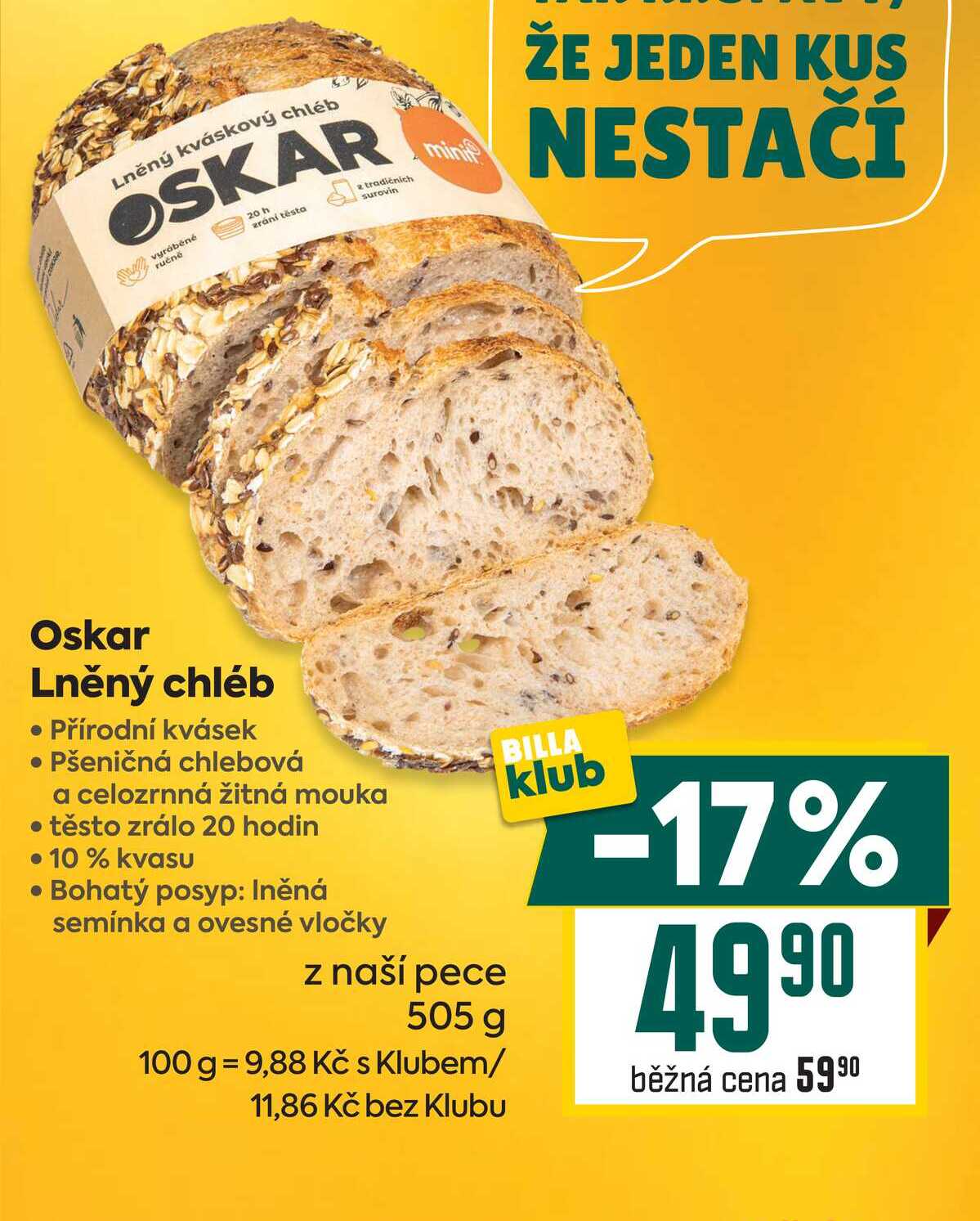 Oskar Lněný chléb 505g 