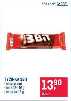 3Bit mléčná sušenka s čokoládou 46g