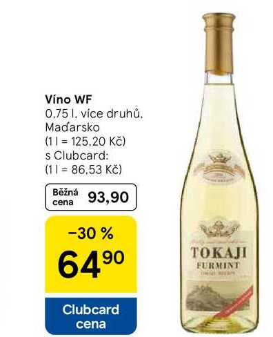 Víno WF, 0.75 l, více druhů 