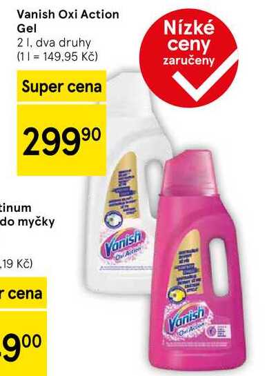 Vanish Oxi Action Gel, 2 l, dva druhy 