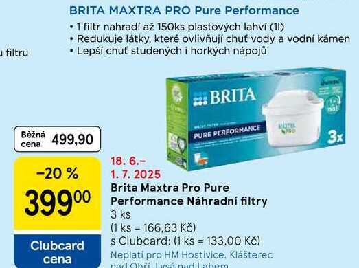 Brita Maxtra Pro Pure Performance Náhradní filtry, 3 ks  