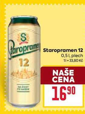 Staropramen 12 0,51, plech