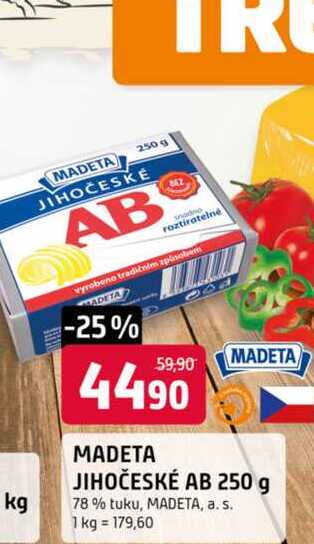 MADETA JIHOČESKÉ AB 250g 78% tuku