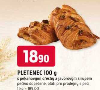 Pletenec s pekanovými ořechy a javorovým sirupem 100g