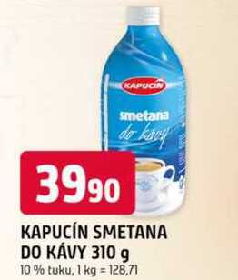 KAPUCÍN SMETANA DO KÁVY 310 g 10 % tuku