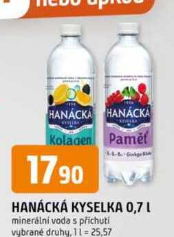 HANÁCKÁ KYSELKA 0,7 L minerální voda s příchutí 