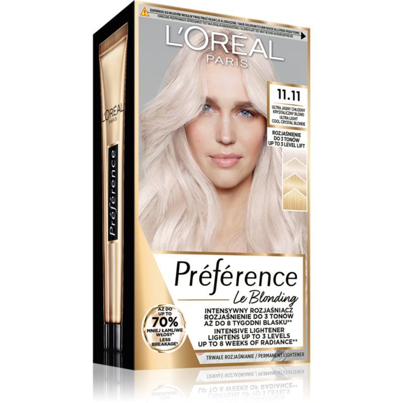 L’Oréal Paris Préférence Le Blonding barva na vlasy pro zesvětlení vlasů odstín 11.11 Ultra-Light Cool Crystal Blonde 1 ks