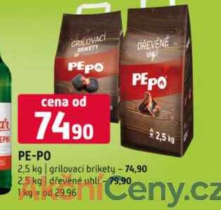 PE-PO 2,5 kg grilovaci brikety 2,5 kg dřevěné uhlí 