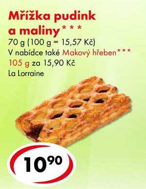 Mřížka pudink a maliny, 70 g 