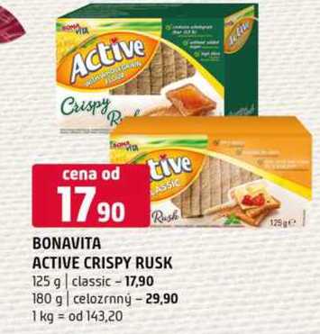 Bonavita active crispy rusk 125g