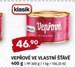 Vepřové maso ve vlastní šťávě 400g