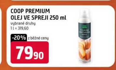 Coop premium olej ve spreji 250 ml vybrané druhy 