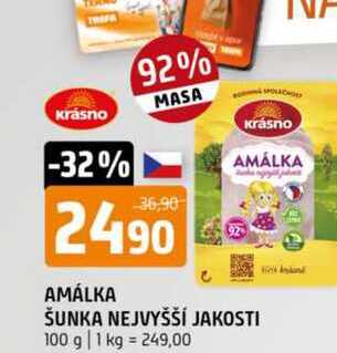 Amálka šunka nejvyšší jakosti 100g