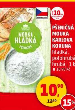 PŠENIČNÁ MOUKA HLADKA KARLOVA KORUNA hladká, 1 kg