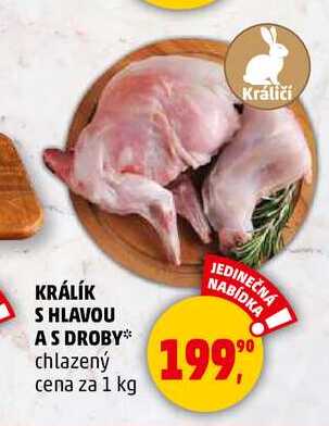 KRÁLÍK S HLAVOU A S DROBY chlazený, 1 kg  