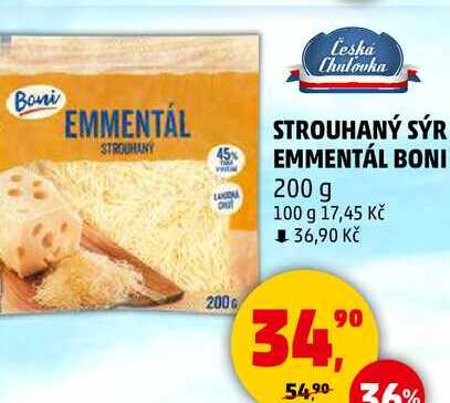 STROUHANÝ SÝR EMMENTÁL BONI, 200 g  