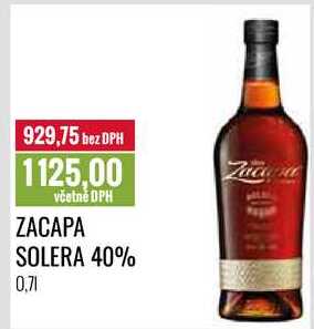 ZACAPA SOLERA 40% 0,7l