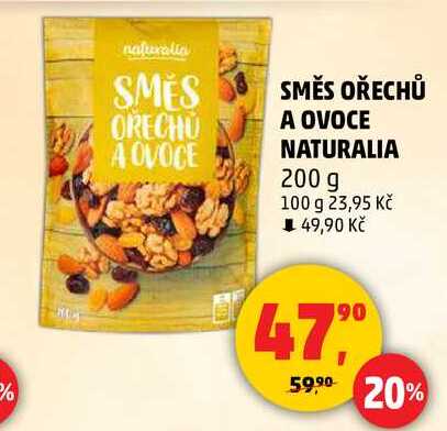 SMĚS OŘECHŮ A OVOCE NATURALIA, 200 g  