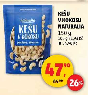 KEŠU V KOKOSU praženě, slazené, 150 g 