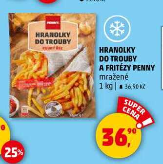HRANOLKY DO TROUBY A FRITÉZY PENNY mražené, 1 kg  