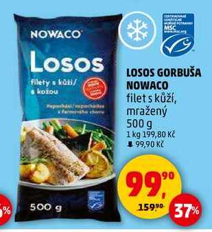 LOSOS GORBUŠA NOWACO filet s kůží, mražený, 500 g 