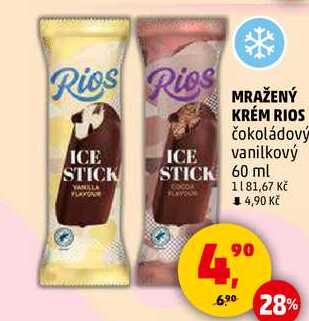 MRAŽENÝ KRÉM RIOS čokoládový vanilkový, 60 ml