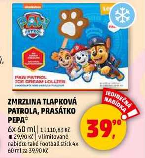 ZMRZLINA TLAPKOVÁ PATROLA, PRASÁTKO PEPA, 6x 60 ml  