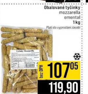 Obalované tyčinky mozzarella emental 1 kg