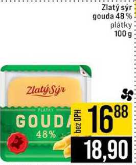 Zlatý sýr gouda 48% plátky 100 g 