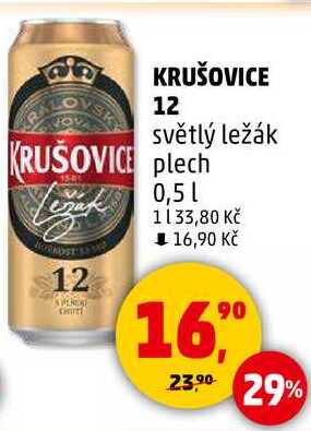 KRUŠOVICE plech 12, 0,5 l