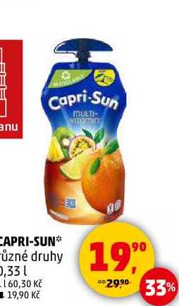 CAPRI-SUN různé druhy, 0,33 l