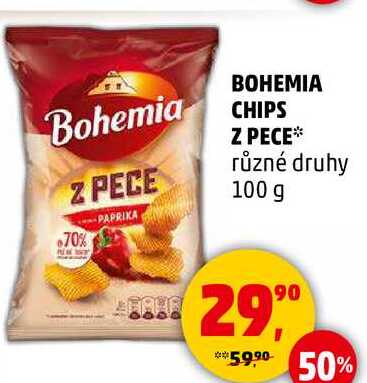 BOHEMIA CHIPS Z PECE různé druhy, 100 g 