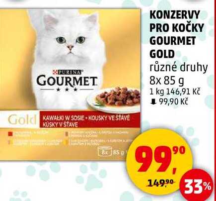 KONZERVY PRO KOČKY GOURMET GOLD různé druhy, 8x 85 g  