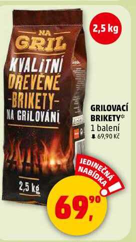 GRILOVACÍ BRIKETY, 1 balení 