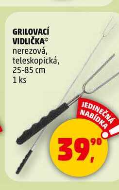 GRILOVACÍ VIDLIČKA nerezová, teleskopická, 25-85 cm, 1 ks 