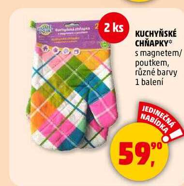 KUCHYŇSKÉ CHŇAPKY s magnetem/ poutkem, různé barvy, 1 balení 