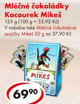 Mléčné čokoládky Kocourek Mikeš, 125 g