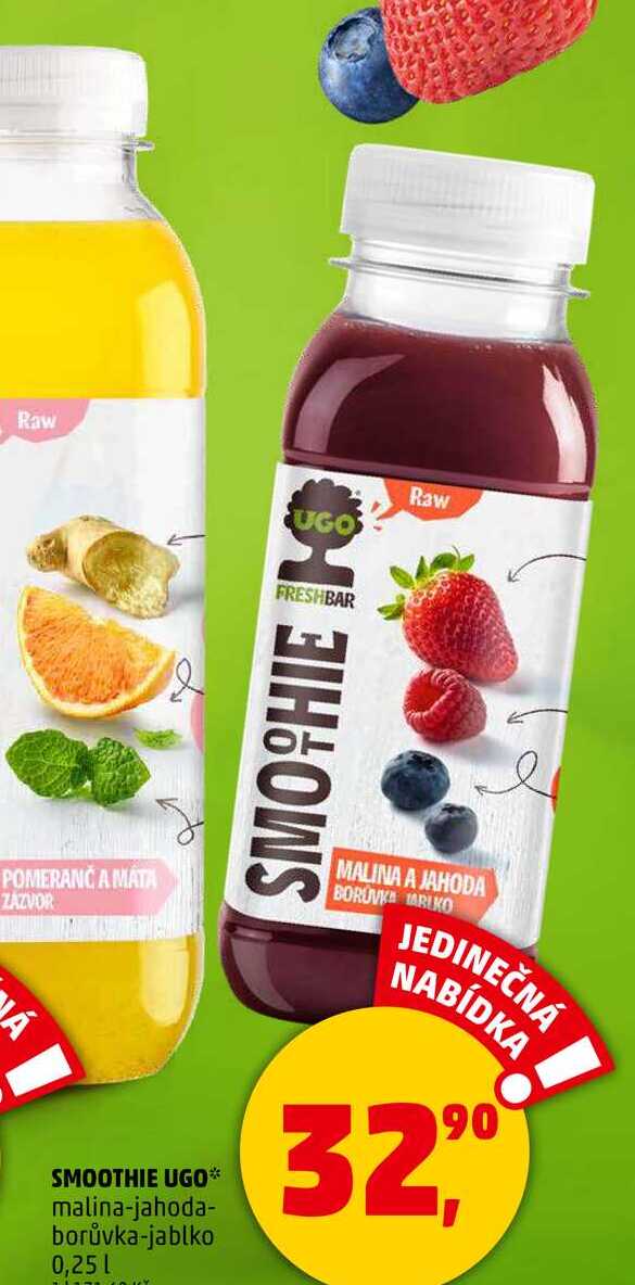 SMOOTHIE UGO malina-jahoda- borůvka-jablko, 0,25 l 