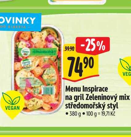   Menu Inspirace na gril Zeleninový mix středomořský styl 380 g  