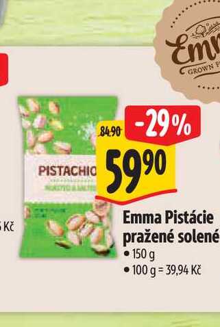  Emma Pistácie pražené solené 150 g  