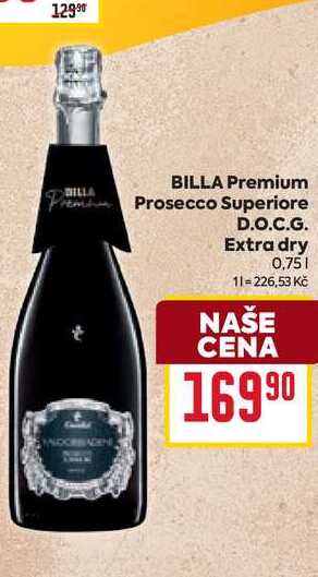 BILLA Premium Prosecco Superiore D.O.C.G. Extra dry 0,75l