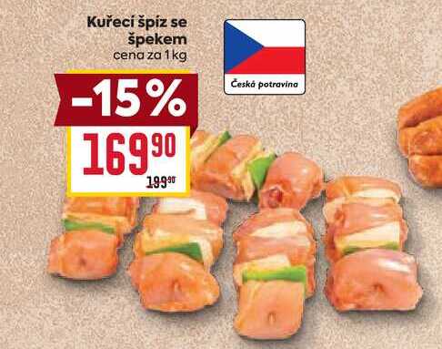 Kuřecí špíz se špekem cena za 1kg