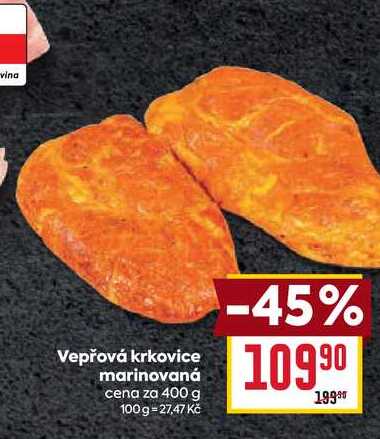 Vepřová krkovice marinovaná cena za 400 g 