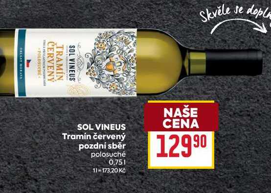 SOL VINEUS Tramín červený pozdní sběr polosuché 0,75l